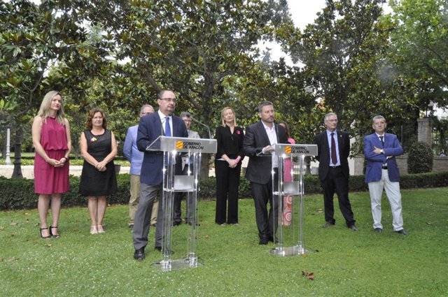 Javier Lambán y José Luis Soro han valorado el primer año de Gobierno.
