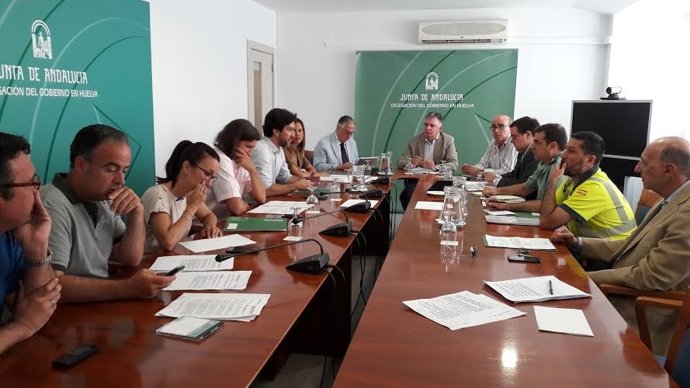Reunión para el protocolo de incidencias del puente del Odiel en Huelva.