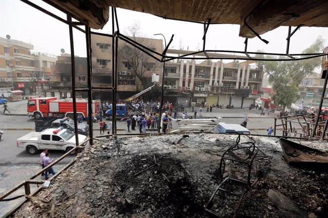 Escenario de un atentado suicida en el barrio bagdadí de Karrada