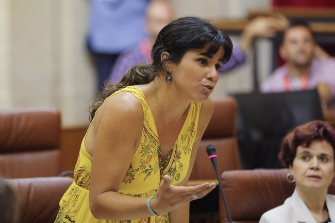 Teresa Rodríguez en la sesión de control al gobierno del Parlamento