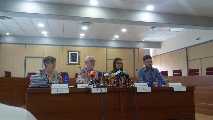 Bru, Chavarría, de Maya y Gavidia en la rueda de prensa