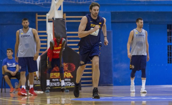 Pau Gasol entrena con la selección española