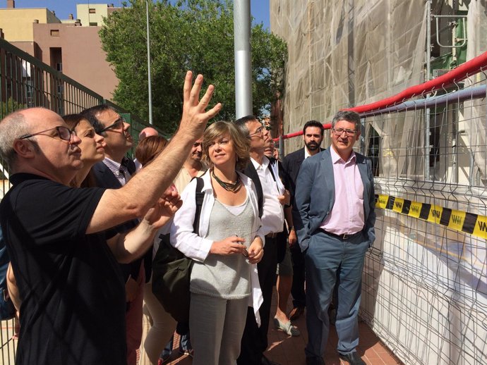 Visita de las obras del barrio de Canyelles de Barcelona