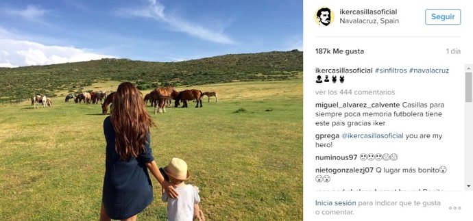 La familia Casillas- Carbonero está disfrutando de unas vacaciones en Navalacruz