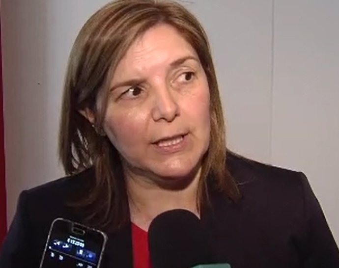 Pilar Cancela, presidenta de la gestora del PSdeG, en Madrid