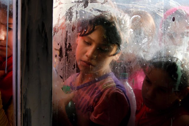 Niñas y niños desplazados en Bagdad
