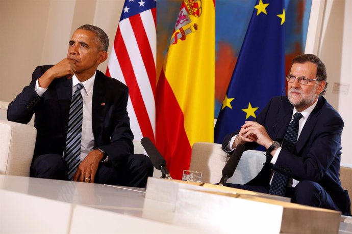 Obama con Rajoy en la Moncloa