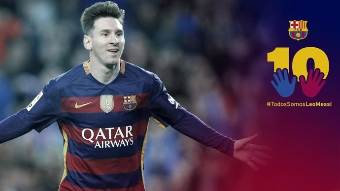 Imagen de la campaña del FC Barcelona en favor de Leo Messi