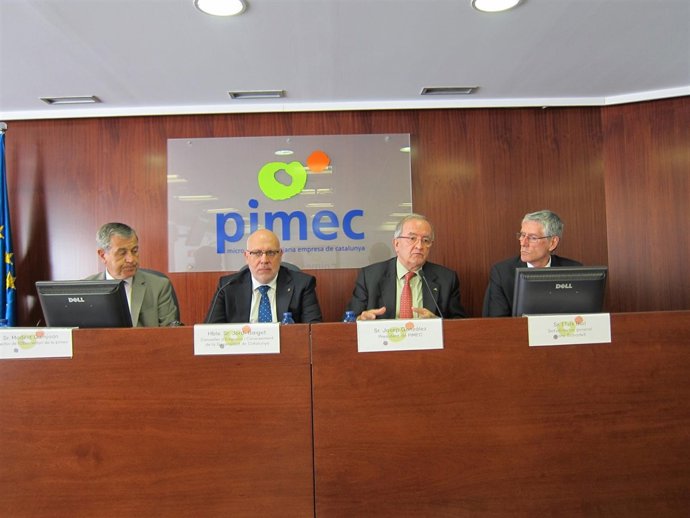 Modest Guinjoan, Jordi Baiget, Josep González (Pimec) y Lluís Buil