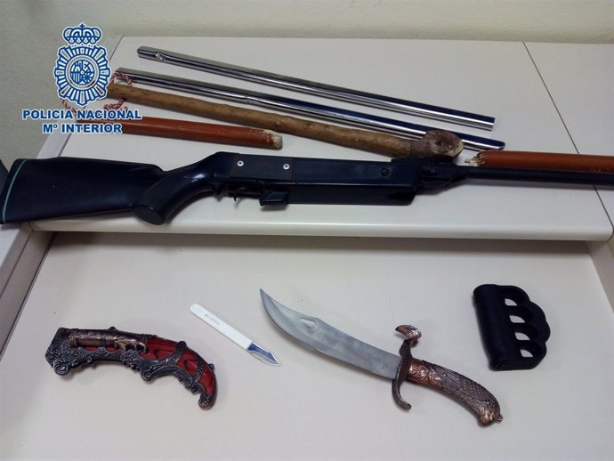 Armas intervenidas por la Policía Nacional