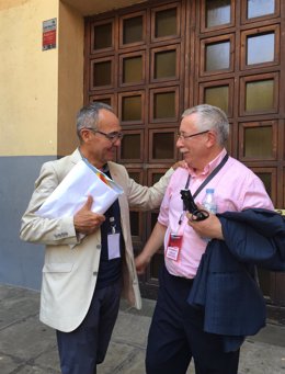 Joan Coscubiela e Ignacio Fernández Toxo, en Barcelona