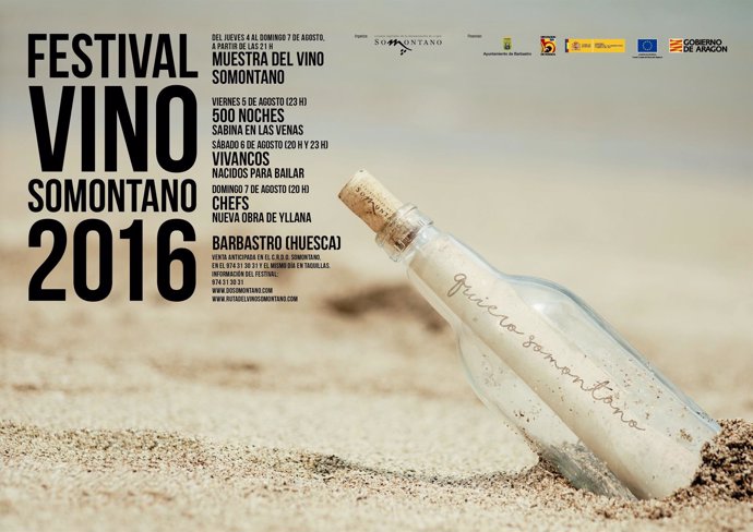 Cartel anunciador del Festival Vino Somontano 2016