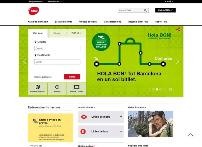 Rediseño de la página web de TMB