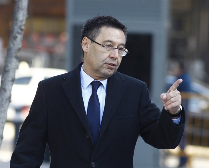 Josep Maria bartomeu a su llegada a la Audiencia Nacional