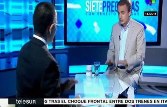 El expresidente español José Luis Rodríguez Zapatero en TeleSur