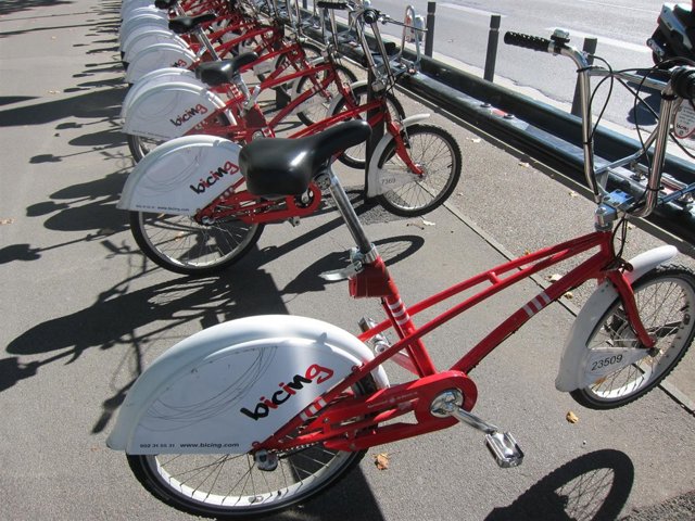 Estación de Bicing en Barcelona