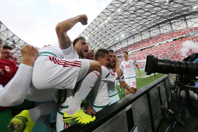 Hungría celebra el empate en la Eurocopa 2016