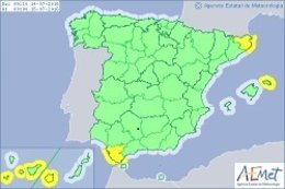 Avisos de la AEMET para este jueves