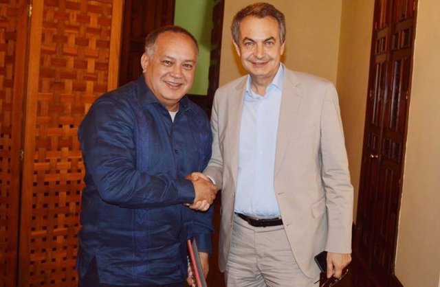 Diosdado Cabello y José Luis Rodríguez Zapatero