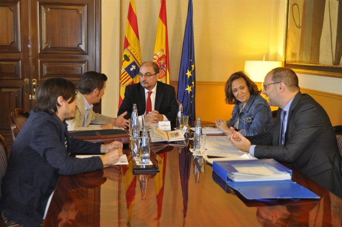 Javier Lambán ha presidido la reunión con el Ayuntamiento de Sijena.