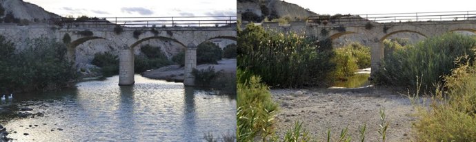 El antes y el ahora del río Mula a su paso por Campos del Río