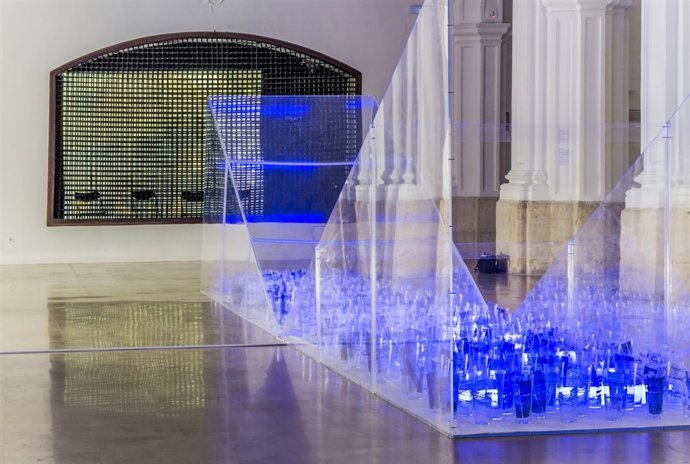 Algunas de las obras de 'Tiempo DIA-RIO' expuestas en la Sala Verónicas 