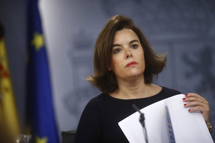 Soraya Sáenz de Santamaría tras el Consejo de Ministros