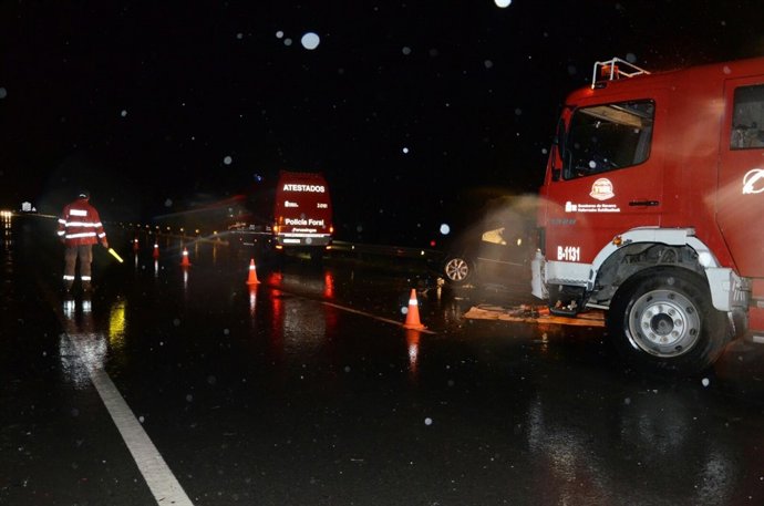 Accidente en la carretera N-121 Pamplona-Tudela.