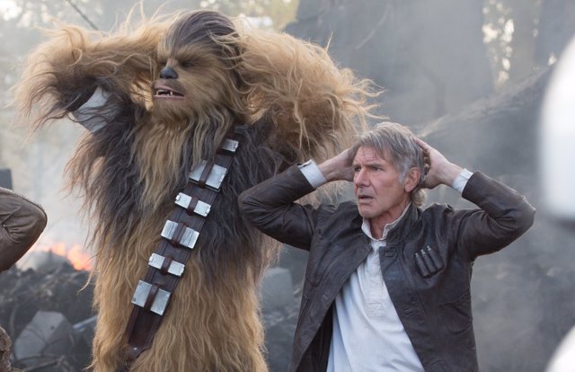 Han Solo y Chewbacca en El despertar de la Fuerza