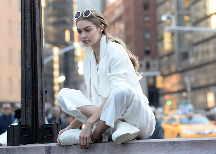 Gigi Hadid durante una sesión de fotos en Nueva York