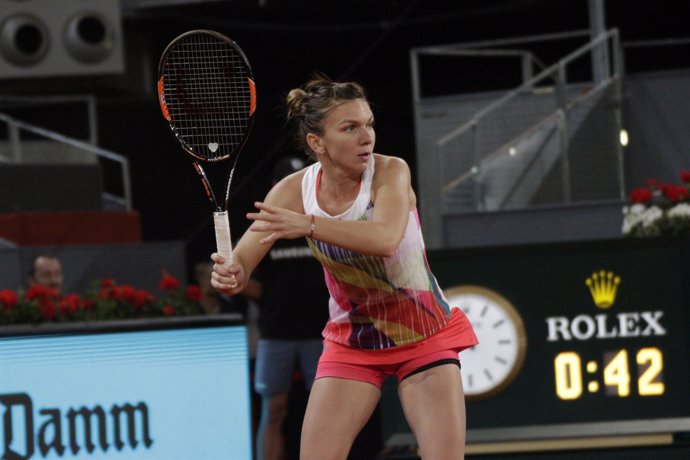 Simona Halep en la semifinal del Mutua Madrid Open