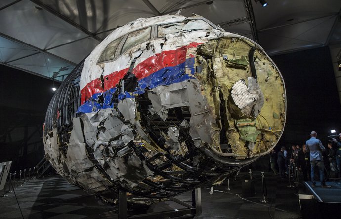 Restos reconstruidos del vuelo MH17 de Malaysia Airlines