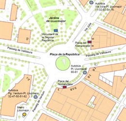 Plaza de la República de Barcelona, antigua plaza Llucmajor de Barcelona