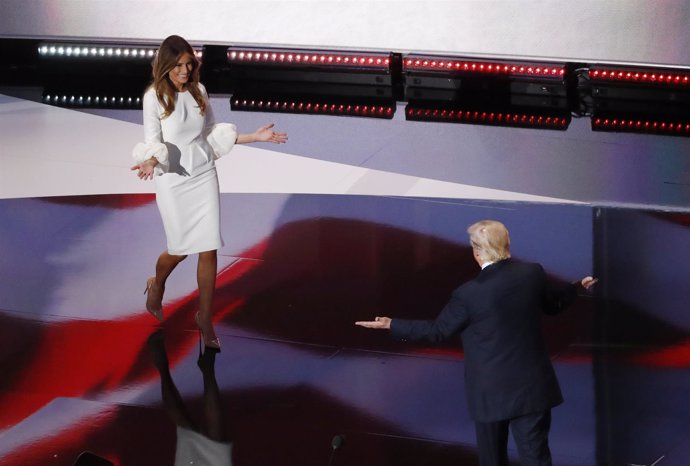 Donald Trump y su esposa durante la Convención Republicana