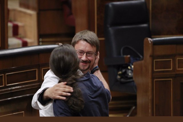 Xavier Domenech y Pablo Iglesias en el Congreso