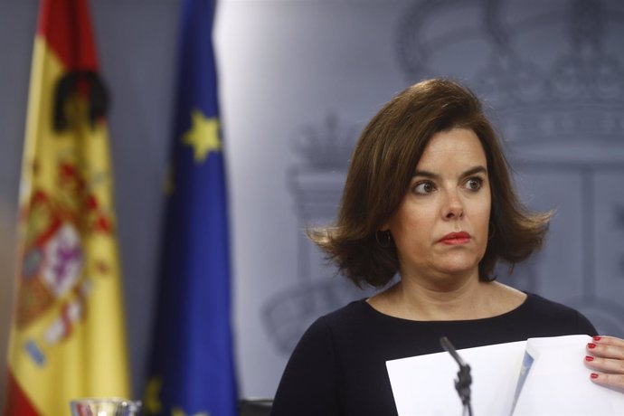 Soraya Sáenz de Santamaría tras el Consejo de Ministros