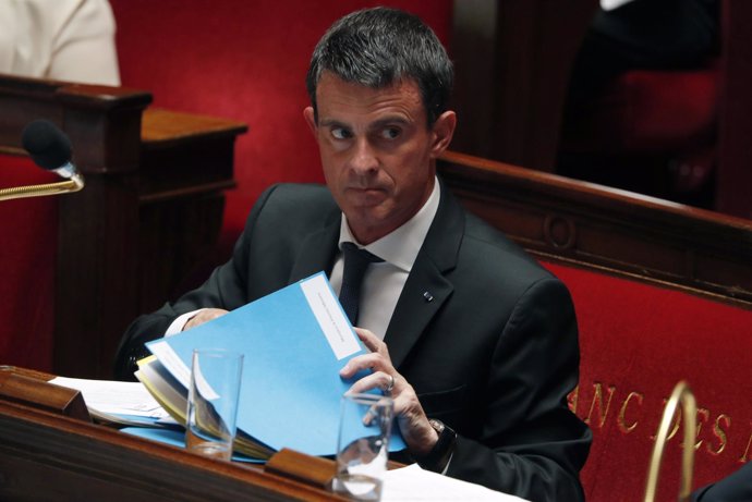 El primer ministro de Francia, Manuel Valls, en la Asamblea Nacional