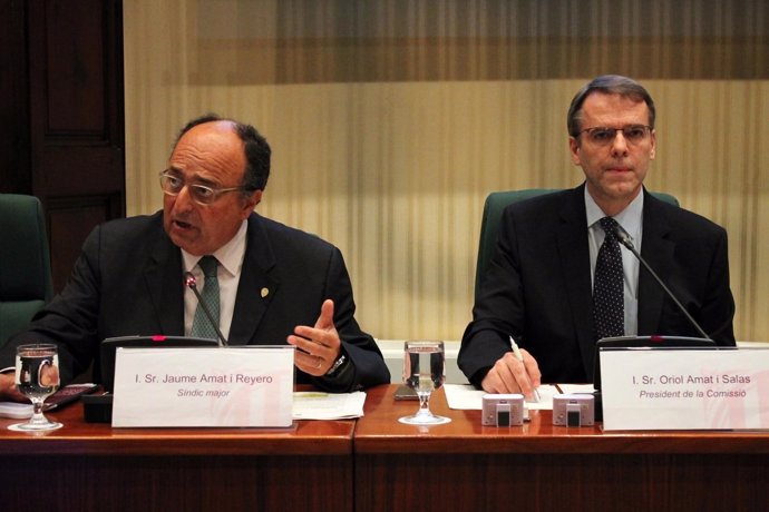 Jaume Amat y Oriol Amat, en el Parlament