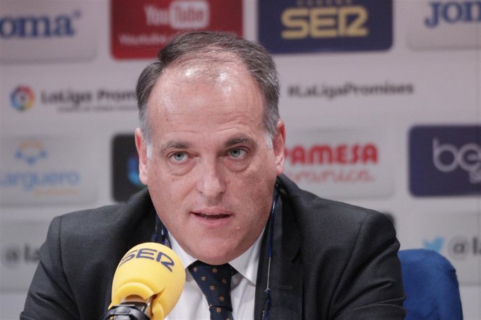 Javier Tebas en la presentación del torneo nacional LaLiga Promises