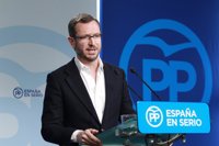 Maroto (PP): Si no hay gobierno ya no pueden subirse pensiones ni sueldos de funcionarios