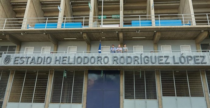 Imagen de la rotulación del Estadio Heliodoro Rodríguez López