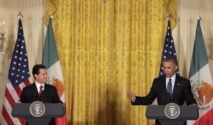 Obama y Peña Nieto en una rueda de prensa