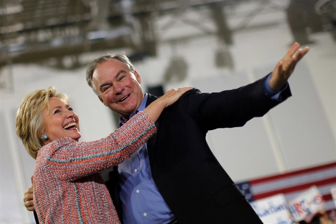 Hillary Clinton y Tim Kaine