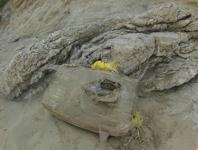 Fardo de hachís encontrado en Cabrera