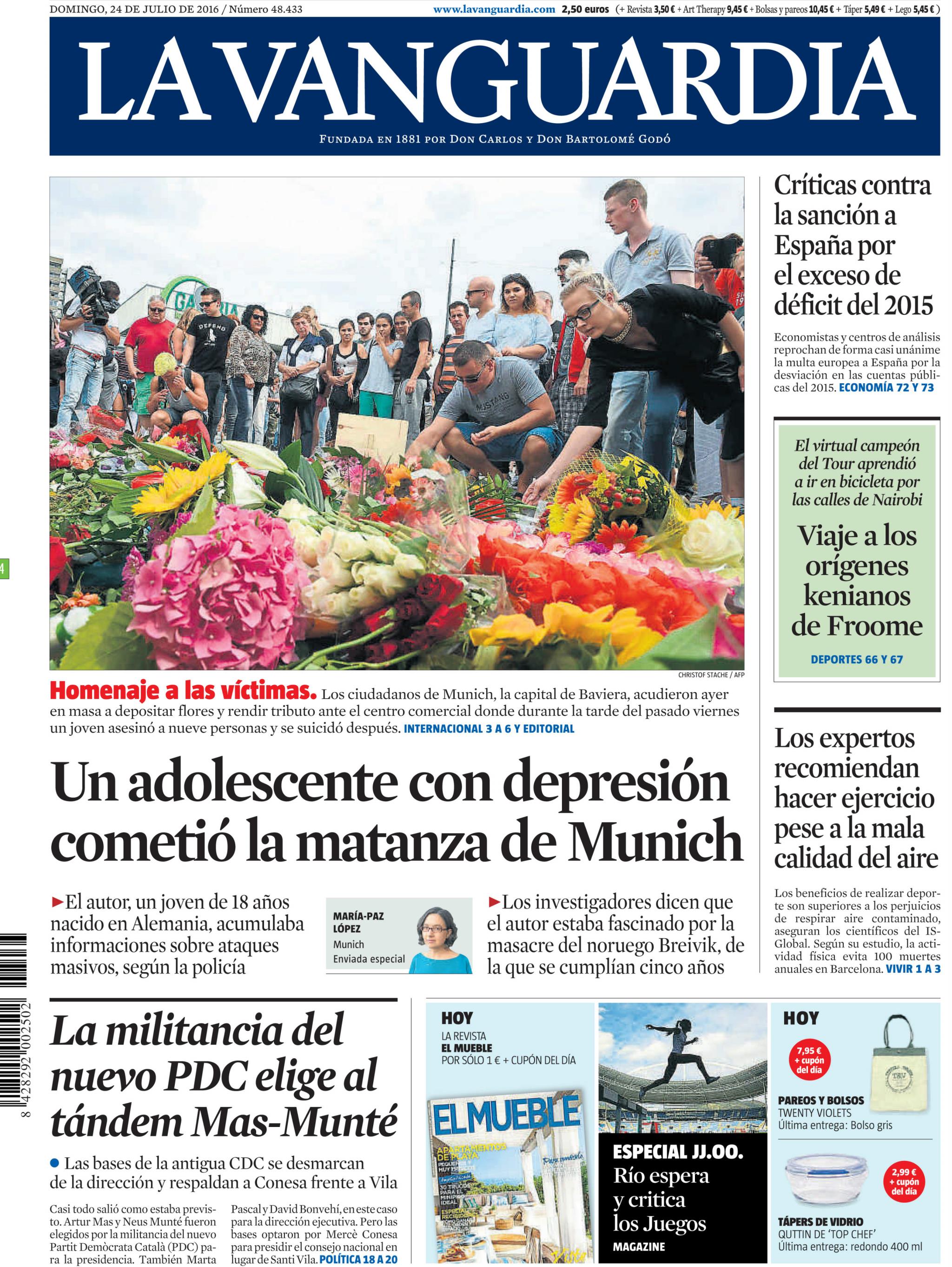 Portada de La Vanguardia 24 de julio