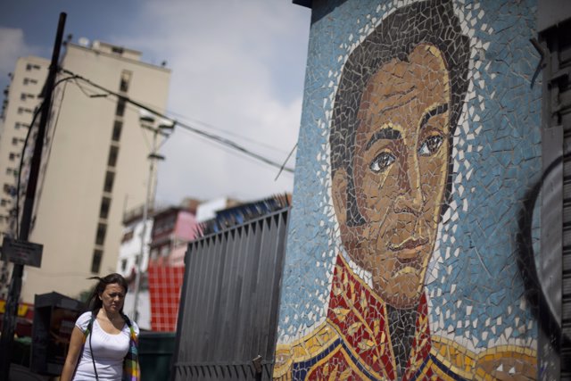 Mural de Simón Bolívar en Venezuela