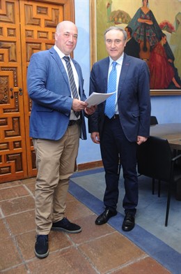 Reunión del presidente de la Diputación de Córdoba y el alcalde de Palma del Río