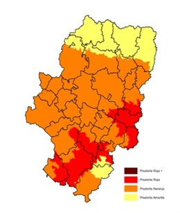 Prealerta por riesgo de incendios en Aragón.
