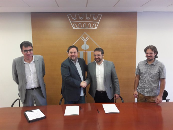 El vicepresidente Oriol Junqueras y el alcalde de Sabadell Juli Fernández