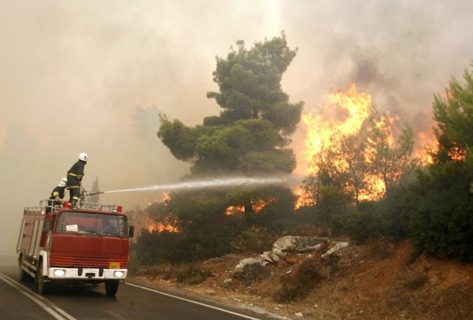 Un incendio en Grecia
